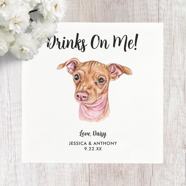 Serviette En Papier Chien Mariage Cocktail serviettes (Créateur téléchargé)