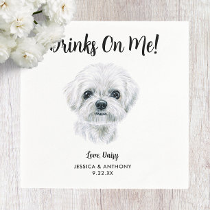 Serviette En Papier Chien Mariage Cocktail serviettes