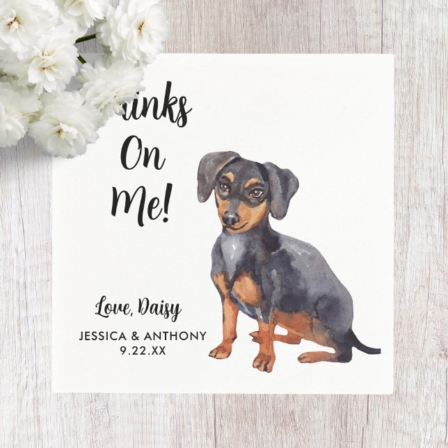 Serviette En Papier Chien Mariage Cocktail serviettes (Créateur téléchargé)