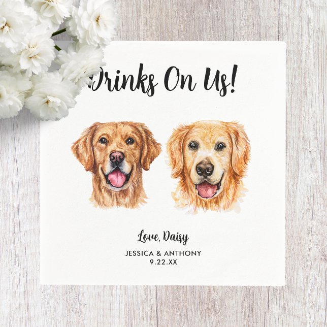 Serviette En Papier Chien Mariage Cocktail serviettes (Créateur téléchargé)