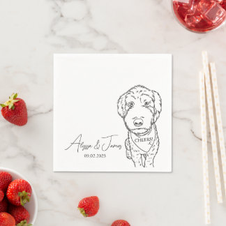 Serviette En Papier Chien Mariage Cocktail serviettes Salutations Gold