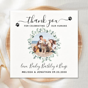 Serviette En Papier Chien Mariage Personnalisé Animaux de compagnie Co