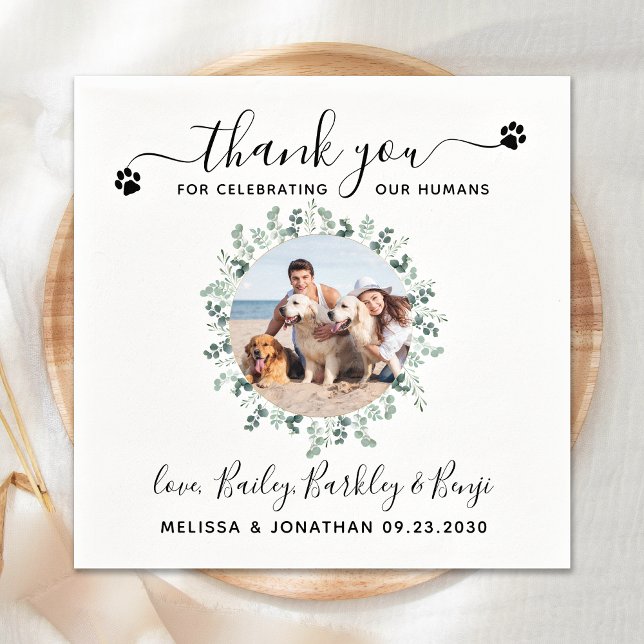 Serviette En Papier Chien Mariage Personnalisé Animaux de compagnie Co (Créateur téléchargé)