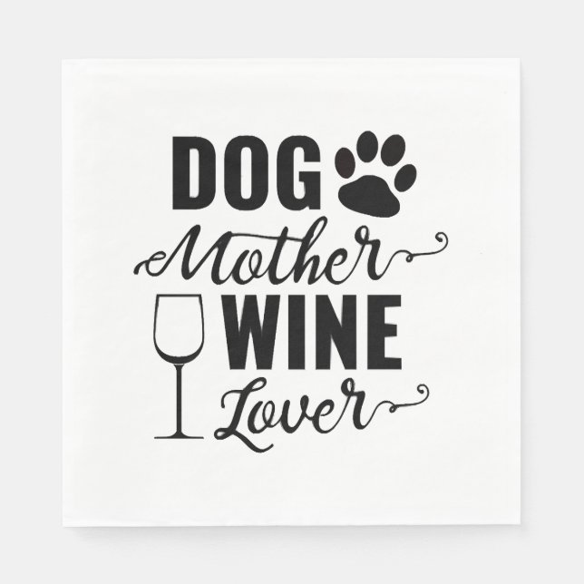 Serviette En Papier Chien Mère Vin Amateur Chien (Devant)