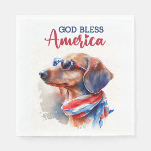 Serviette En Papier Chien patriote-Dachshund