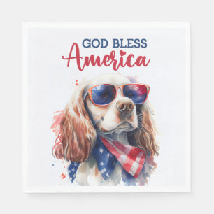 Serviette En Papier Chien patriote-Epagneul