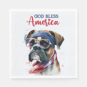 Serviette En Papier Chien patriotique