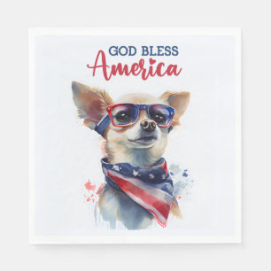 Serviette En Papier Chien patriotique Chihuahua