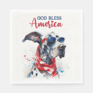 Serviette En Papier Chien Patriotique-Dogue Allemand