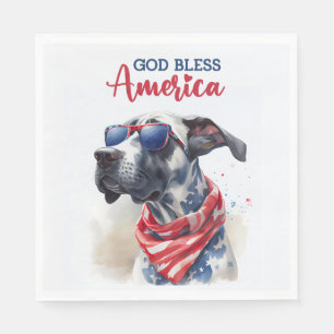 Serviette En Papier Chien patriotique grand Danse