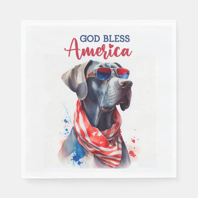 Serviette En Papier Chien patriotique grand Danse (Devant)