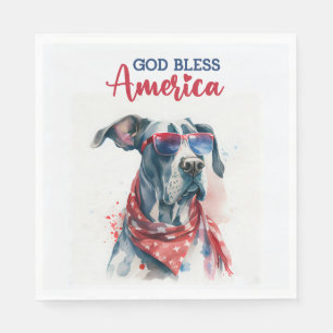 Serviette En Papier Chien patriotique grand Danse