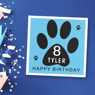 Serviette En Papier Chien Paw Blue Anniversaire de enfant Party