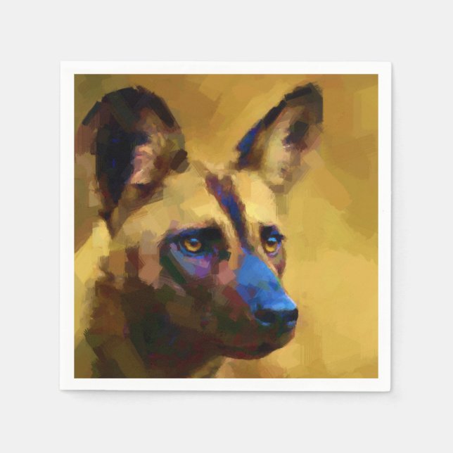 Serviette En Papier Chien sauvage africain (Devant)