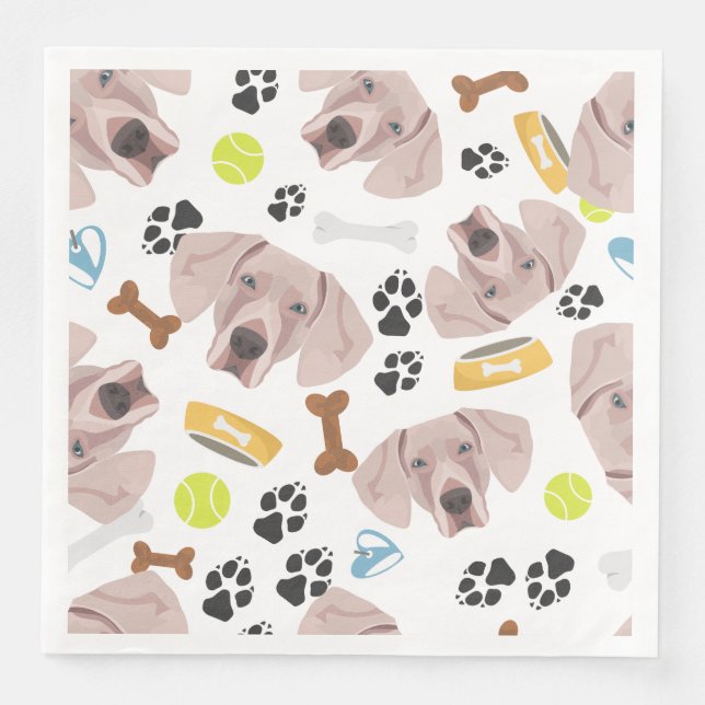 Serviette En Papier Chien souriant Weimaraner (Devant)
