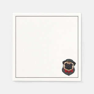 Serviette En Papier Chien-taureaux rouge et noir