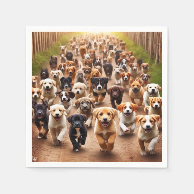 Serviette En Papier Chiens (Devant)