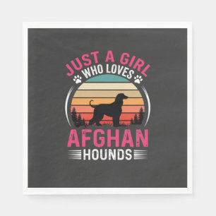 Serviette En Papier Chiens Afghans Coucher de Soleil Rétro Amateur de