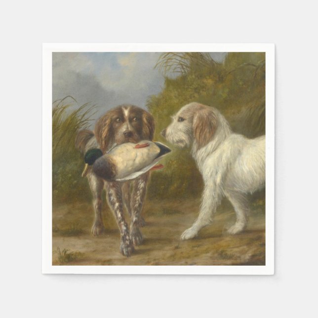Serviette En Papier Chiens de chasse (par Carlo Ademollo) (Devant)