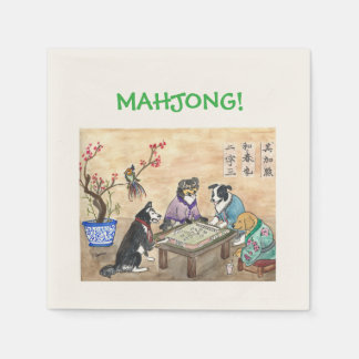 Serviette En Papier Chiens de Mahjong -