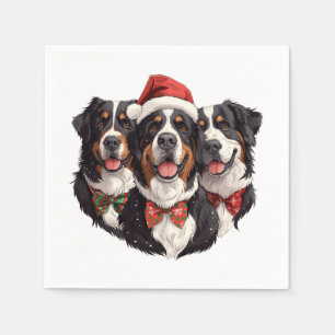 Serviette En Papier Chiens de montagne bernois de Noël