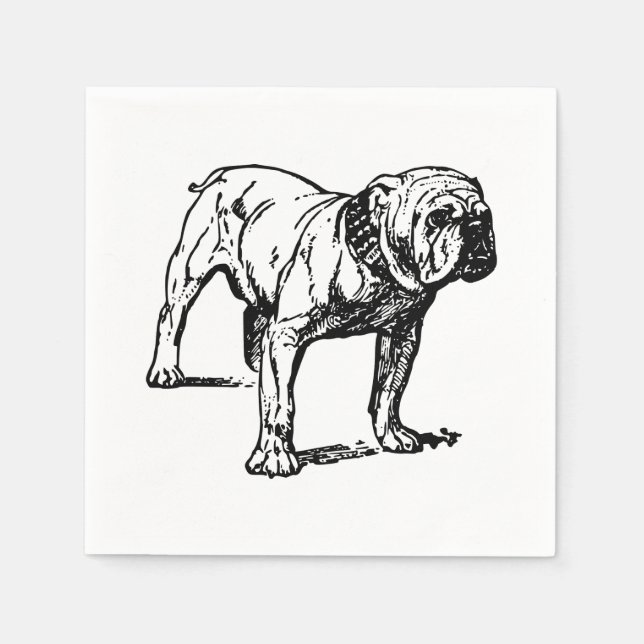 Serviette En Papier Chiens en taupe (Devant)
