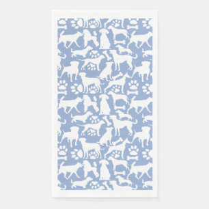 Serviette En Papier Chiens et pattes motif 02.b LBlue BG