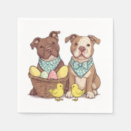 Serviette En Papier Chiens taureaux de Pâques