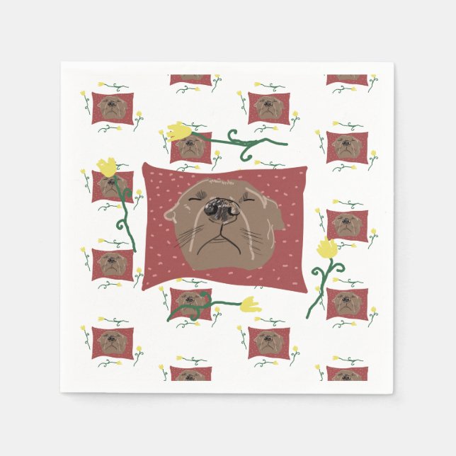 Serviette En Papier Chiffre de taureau français (Devant)