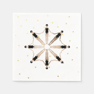 Serviette En Papier Chiffres d'or des nageurs synchronisés artistiques