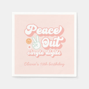 Serviette En Papier Chiffres super de Peace Out 10e anniversaire