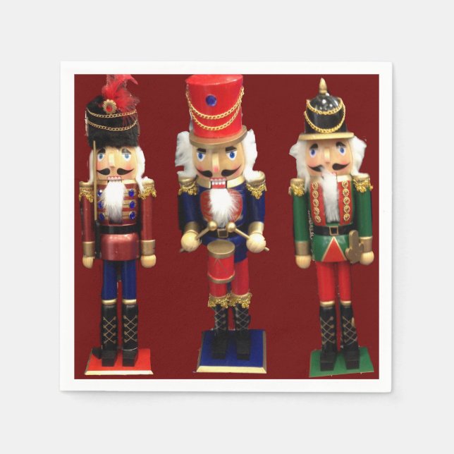 Serviette En Papier Chiffres traditionnels de craquelins en bois (Devant)