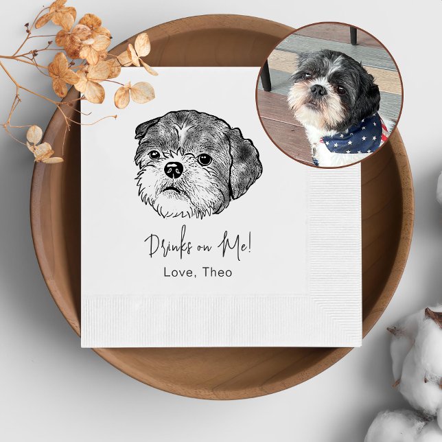 Serviette En Papier Chih Tzu Chien Boisson Personnalisée Sur Moi (Créateur téléchargé)
