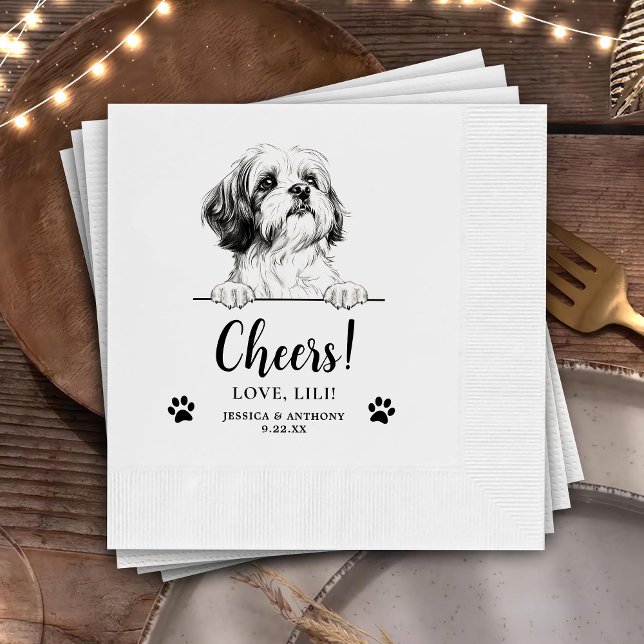 Serviette En Papier Chih Tzu Chien Dessin À La Main Salutation Personn (Créateur téléchargé)