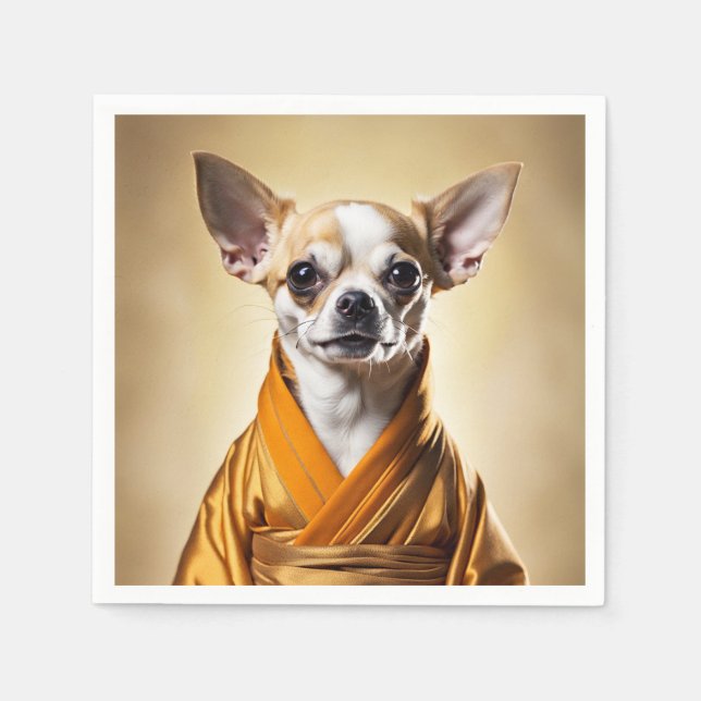 Serviette En Papier Chihuahua bouddhiste (Devant)