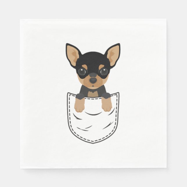 Serviette En Papier Chihuahua Chien à poche (Devant)