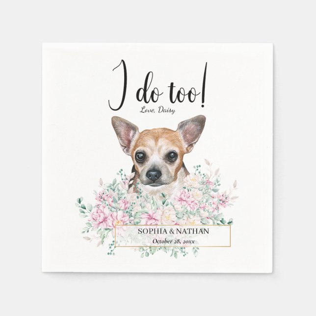 Serviette En Papier Chihuahua Chien Mariage Cocktail Serviettes (Devant)
