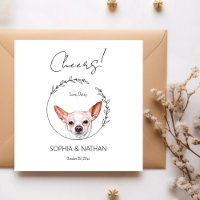 Chihuahua Chien Mariage Cocktail serviettes