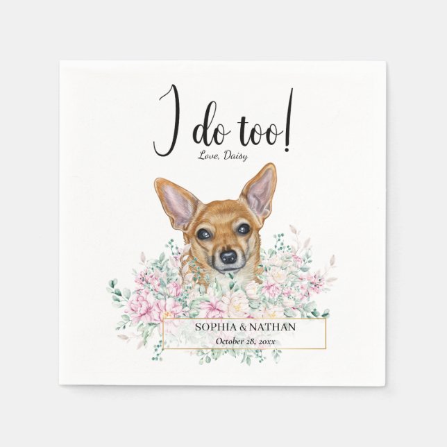 Serviette En Papier Chihuahua Chien Mariage Cocktail Serviettes (Devant)