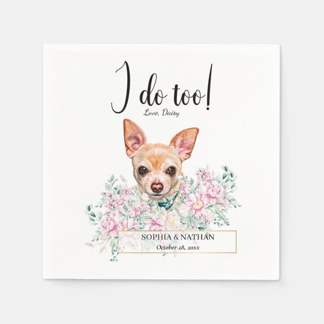 Serviette En Papier Chihuahua Chien Mariage Cocktail Serviettes (Devant)