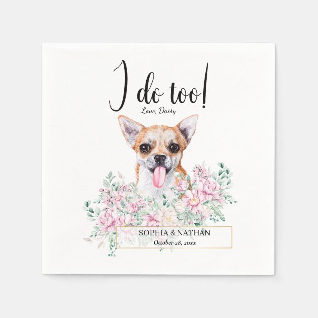 Serviette En Papier Chihuahua Chien Mariage Cocktail Serviettes (Devant)