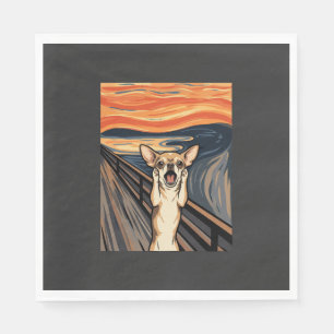 Serviette En Papier Chihuahua Cri Expressionniste Art Chien_1