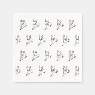 Serviette En Papier Chihuahua élégant : Art de ligne personnalisé