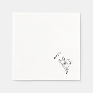 Serviette En Papier Chihuahua élégant : Art de ligne personnalisé