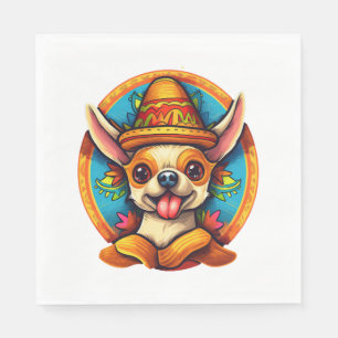 Serviette En Papier Chihuahua Mexique Cinco de Mayo Funny Chien