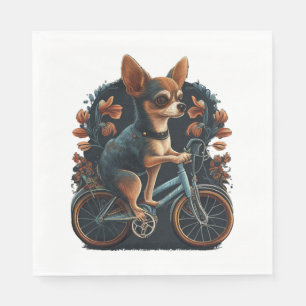 Serviette En Papier Chihuahua Vélo Chien Chien Cyclisme