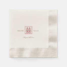 Serviette En Papier Chinois moderne minimaliste Élégant Mariage rouge