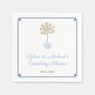 Serviette En Papier Chinoiserie Chic Citrus Orange Tree Fête des marié