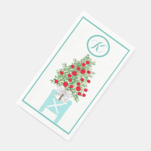 Serviette En Papier Chinoiserie d'Orange arbre Topiaire de Noël 