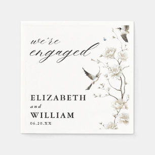Serviette En Papier Chinoiserie Floral Garden Engagement Party